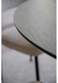 Kerek étkezőasztal tölgyfa dekoros asztallappal 120x120 cm Calverton - Rowico