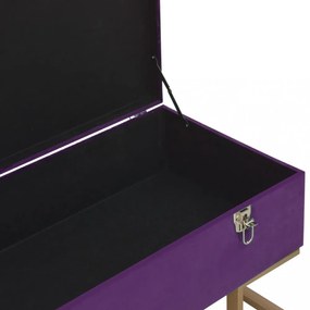 lila bársonypad tárolórekesszel 105 cm