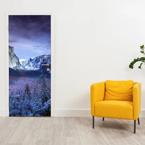 Fotótapéta ajtóra - Téli hegyi táj (95x205cm)