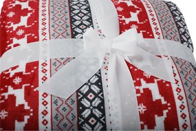 Kétoldalas bárány takaró, téli motívum, 150x200, RENIFE