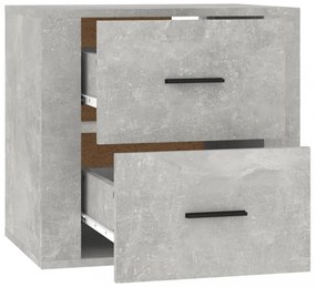 betonszürke falra szerelhető éjjeliszekrény 50 x 36 x 47 cm