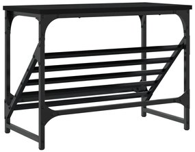 fekete szerelt fa cipőtartó 60x30x45 cm