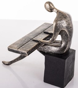 Figura Zenész Műanyag Fekete, Arany 18x15,5x18cm