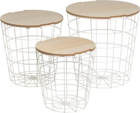 Kerek tárolóasztal szett 3 db-os 39x39 cm – Casa Selección