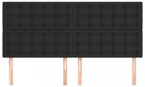 4 db fekete műbőr fejtámla 100x5x78/88 cm