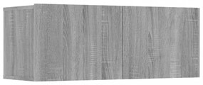 4 db szürke sonoma színű szerelt fa TV-szekrény 80 x 30 x 30 cm