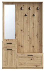 Előszobafal tükörrel KAVI, artisan tölgy