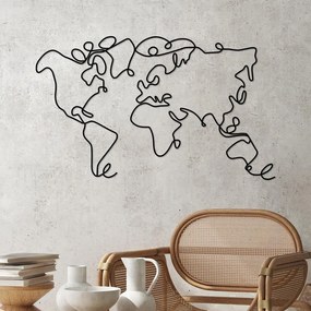 Fém fali dekoráció, World Map