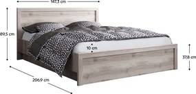 Ágy tárhellyel, 140x200, nairobi gesztenye, JESI NEW