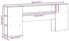 tömör fenyőfa fejtámla tárolóval 180 cm