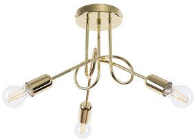 Sollux SL.1437 - Felületre szerelhető csillár  LOOP 3xE27/15W/230V arany