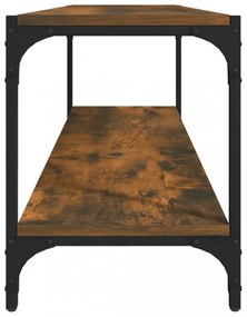 füstös tölgy színű szerelt fa és acél TV-szekrény 100x33x41 cm
