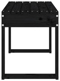 fekete tömör fenyőfa kerti pad 80x38x45 cm