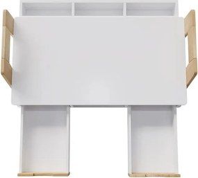 Gyerek íróasztal  magasságban állítható tárolóhellyel fehér