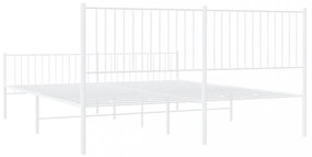 fehér fém ágykeret fej- és lábtámlával 200x200 cm