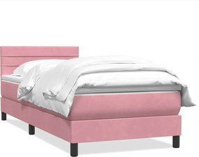 vidaXL Box Spring ágy matraccal rózsaszín 100x220 cm bársony