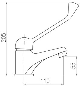 RAV Slezák SA626.0 - SAZAVA mosdócsaptelep orvosi karral, fényes króm