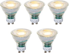 5 darabos GU10 50 mm-es dimmelhető LED izzókészlet átlátszó 2,5 W 450 lm 2700K