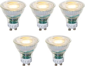 5 darabos GU10 50 mm-es szabályozható átlátszó LED izzó készlet 2,5W 450 lm 2700K