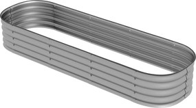 Outsunny Fém Magaságyás, Virágcserép, Zöldségágyás, DIY Cserép Nyitott Aljjal, Fűszerágyás Kerthez, Erkélyhez, Ezüst 195 x 62 x 30 cm | Aosom