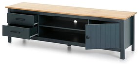 Sötétkék borovi fenyő TV-állvány 158x47 cm Miranda – Marckeric
