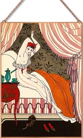 George Barbier - La-Belle-Matineuse üvegkép, falikép