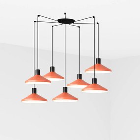 Faro Kombo 400 függeszték lámpa terrakotta 7xE27, változtatható magasságú, dizájn