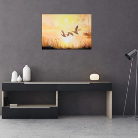 Kép - Daruk naplementekor (70x50 cm)