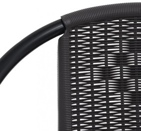 4 db műanyag rattan és acél kerti étkezőszék 110 kg