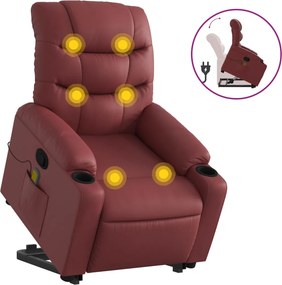 vidaXL bordó műbőr dönthető masszázs- és állófotel