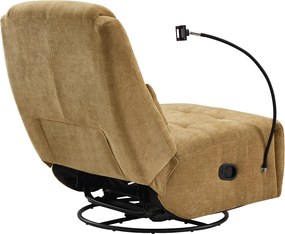 Luxus forgó fotel, hintafotel, mustársárga, UMRBO