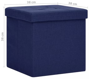 2 db kék összecsukható művászon tárolóülőke