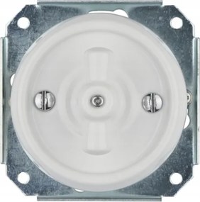 Retro forgókapcsoló kerámia fehér keret nélkül