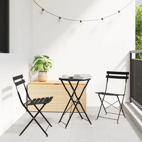 3 darabos összehajtható bistro szett antracit acélból