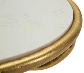 Arany színű lerakóasztal madárkákkal és márvány felülettel – Dekoratív