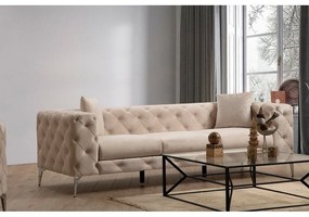 Bézs bársony kanapé 237 cm Como – Artie