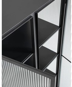 Fekete acél tálalószekrény 70x143x41 cm Trixie – Kave Home