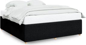 vidaXL fekete szövet ágykeret matrac nélkül 200 x 200 cm