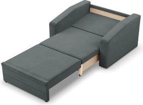 Vertico fekvőfotel, 90 cm széles, bársony, szürke