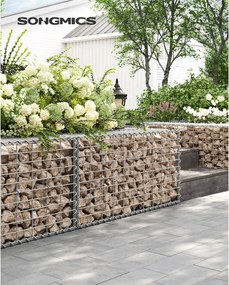Gabion rács, galvanizált acél hálóval 100x50x30cm, Ezüst