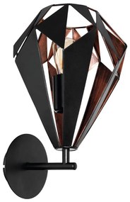 Eglo 62835 - Fali lámpa CARLTON PRO 1xE27/60W/230V fekete