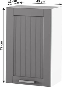 Felső szekrény, sötétszürke/fehér, JULIA TYP 5