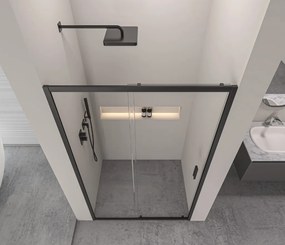Erga Alpine, nyíló zuhanyajtó 90x195 cm, 6mm átlátszó üveg, fekete profil, ERG-V02-ALPINE-D090-BK