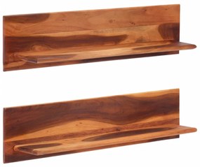 2 darab tömör akácfa fali polc 112 x 20 x 26 cm