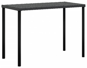5 személyes fekete polyrattan L-alakú kanapészett párnákkal