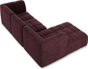 Borvörös bársony sarokkanapé (bal oldali-heverő résszel) Aloha – Makamii