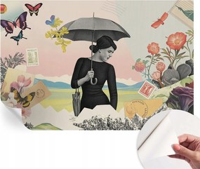 Öntapadós tapéta Fali furnér 3D hatás Romantikus kollázs 104x70 cm