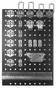 Márkájú fali szerszámtartóhoz alkalmas kampók és tartók, 22 darabos készlete