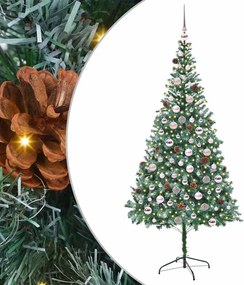 vidaXL Mű karácsonyfa 300 LED-del állvánnyal Zöld 210 cm PVC és Acél