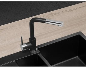 Concept BDG4527BC - Mosogató csaptelep kihúzható zuhanyfejjel 26,9 cm gránit/fekete